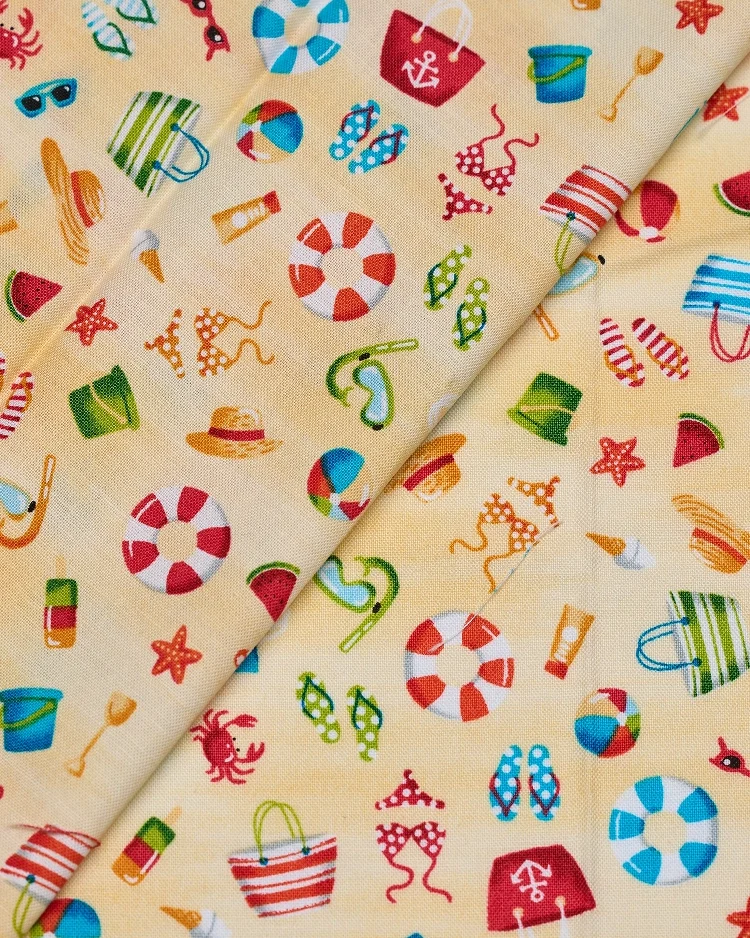 Fabrics - Cotton - Beach Icons - N401 - Overlay