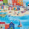Fabrics - Cotton - Harbour and Town Scenes on Light Blue - N31