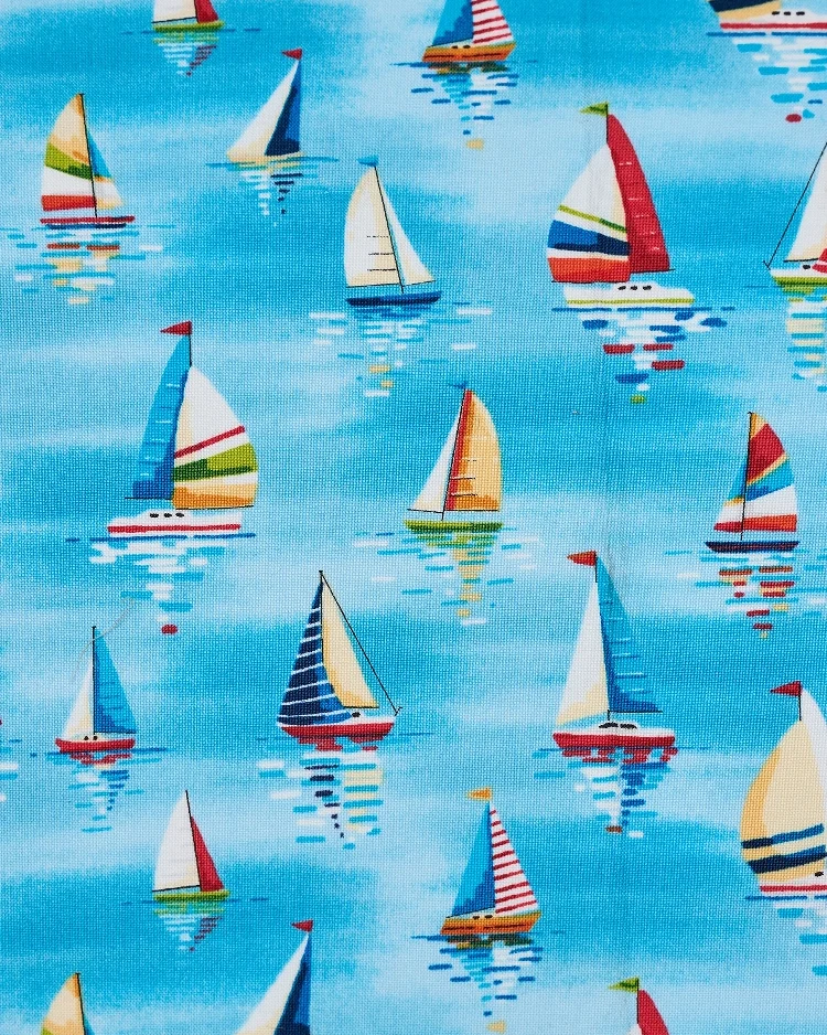 Fabrics - Cotton - Yachts on Blue - N223