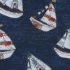 Fabrics - Cotton - Large Yachts on Dark Blue - N62
