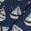 Fabrics - Cotton - Large Yachts on Dark Blue - N62 - Overlay
