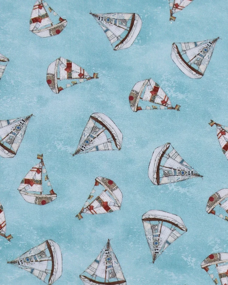 Fabrics - Cotton - Yachts on Light Blue - N61