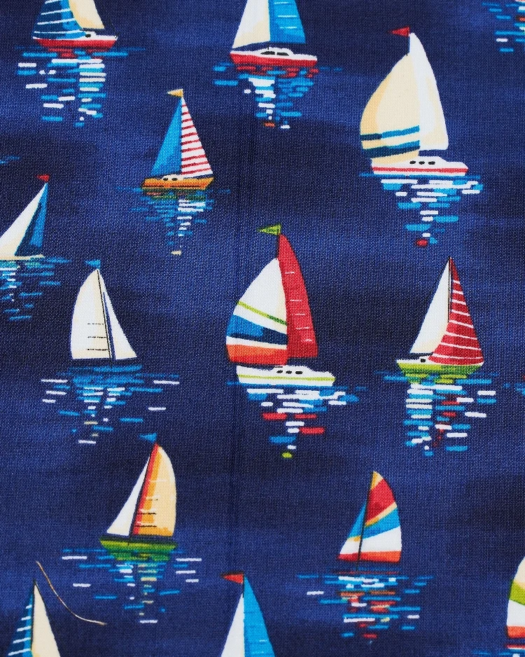 Fabrics - Cotton - Yachts on Navy Blue - N34