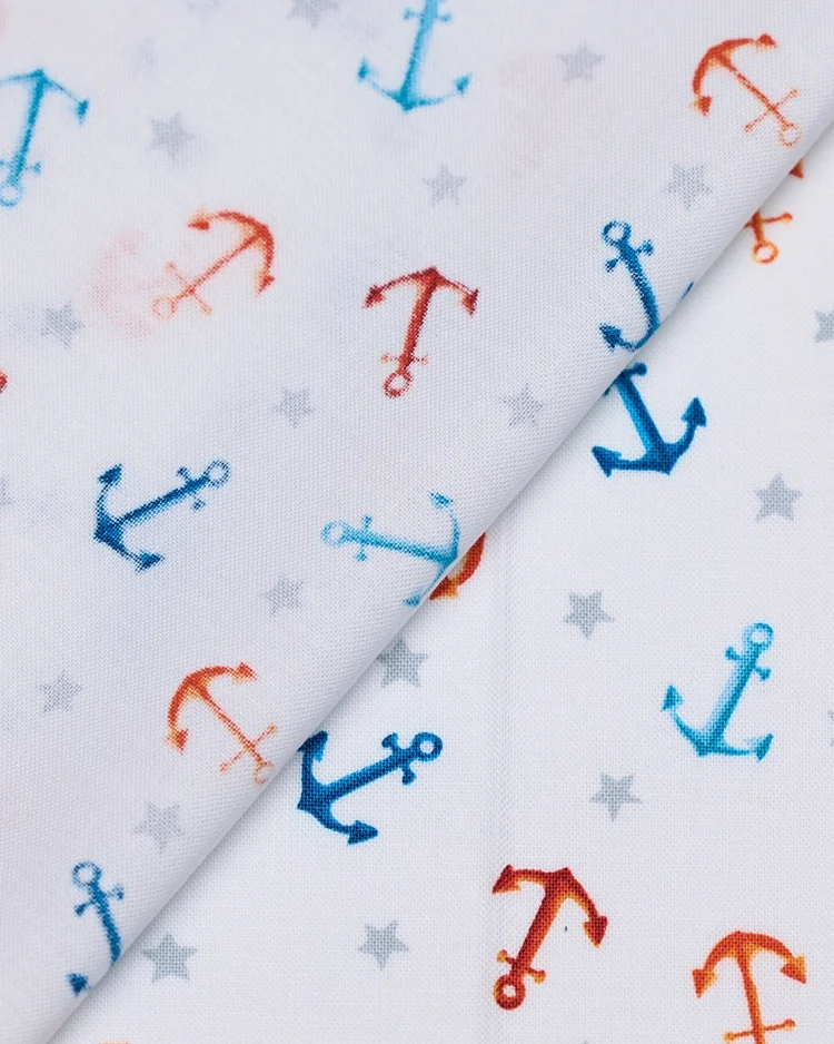 Fabrics - Cotton - Anchors on White - N717 Overlay