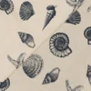 Fabrics - Cotton - Blue Sea Shells on Cream - R112 Overlay