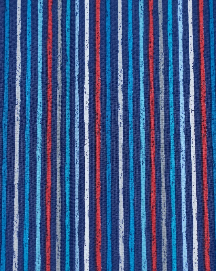 Fabrics - Cotton - Multi Stripes - Blue N720