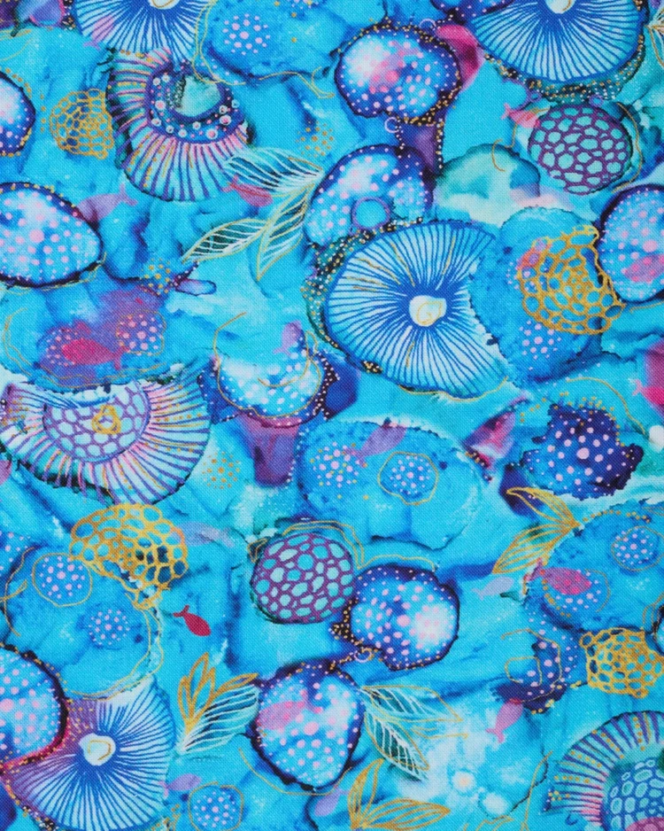 Fabrics - Cotton - Sea Creatures on Blue - N701