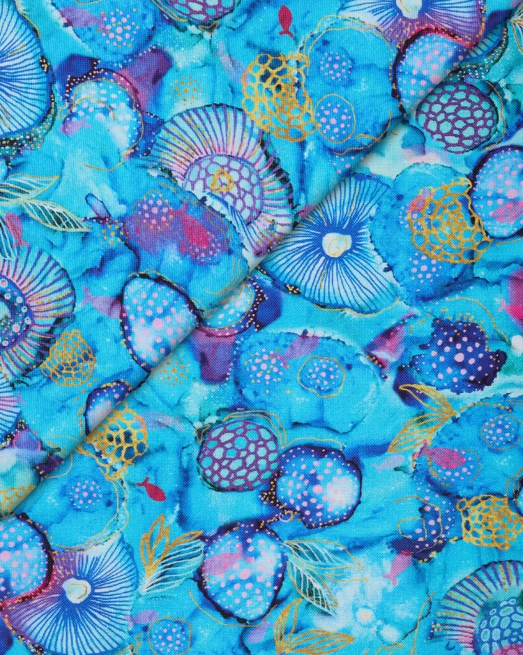 Fabrics - Cotton - Sea Creatures on Blue - N701 Overlay