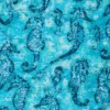 Fabrics - Cotton -Blue Seahorses on Turquoise - N703