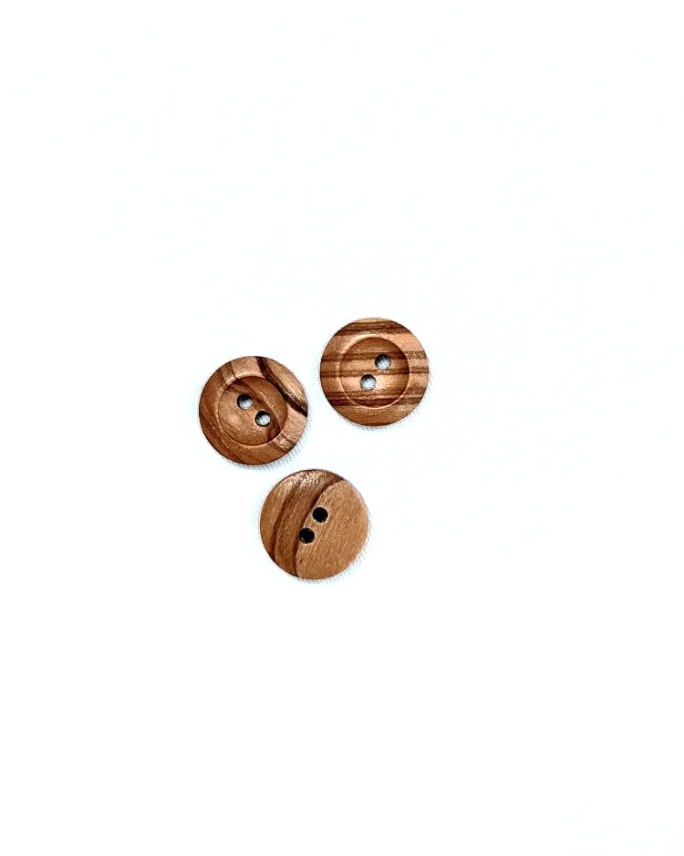 Haberdashery - Button - Natural Olive Wood Round 18mm - G176328