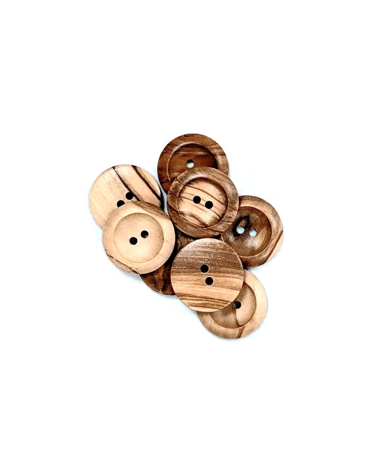 Haberdashery - Button - Natural Olive Wood 28mm - G176345 Group
