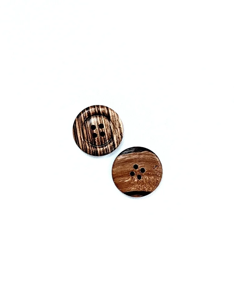 Haberdashery - Button - Natural Olive Wood 4-Hole 25mm - G203840