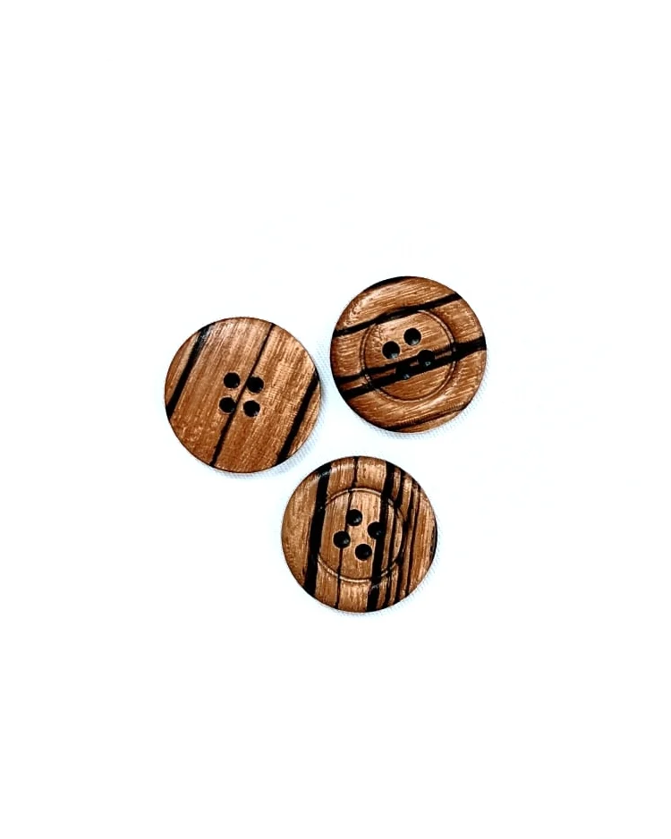 Haberdashery - Button - Natural Olive Wood 4-Hole 27mm - G203845