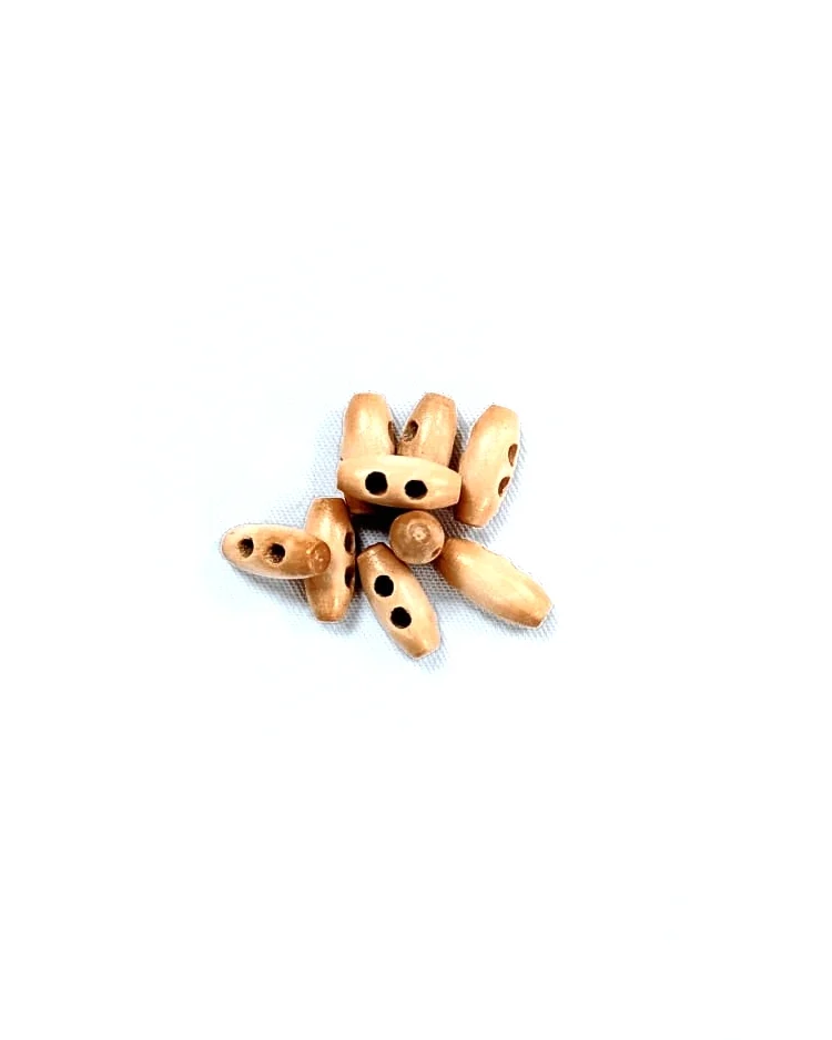 Haberdashery - Button - Natural Wooden Toggle 15mm - G468915 Grouped
