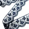 Haberdashery - Trims - Embroidered Lace Tulle - Butterfly Navy Blue - 35mm Close Up