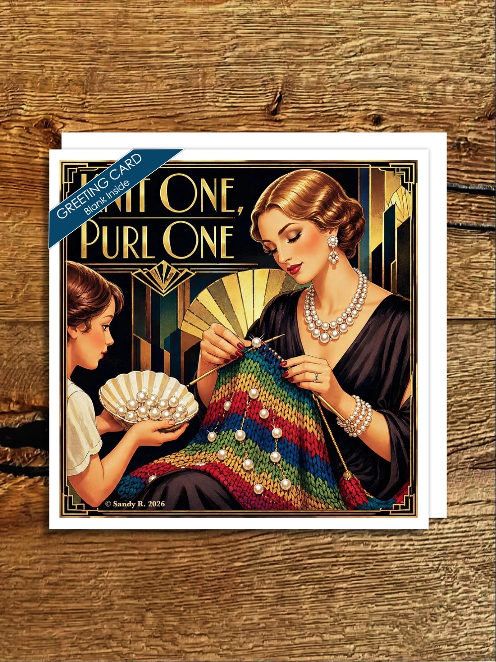 Gifts - Greeting Cards - Knit One Purl One Print