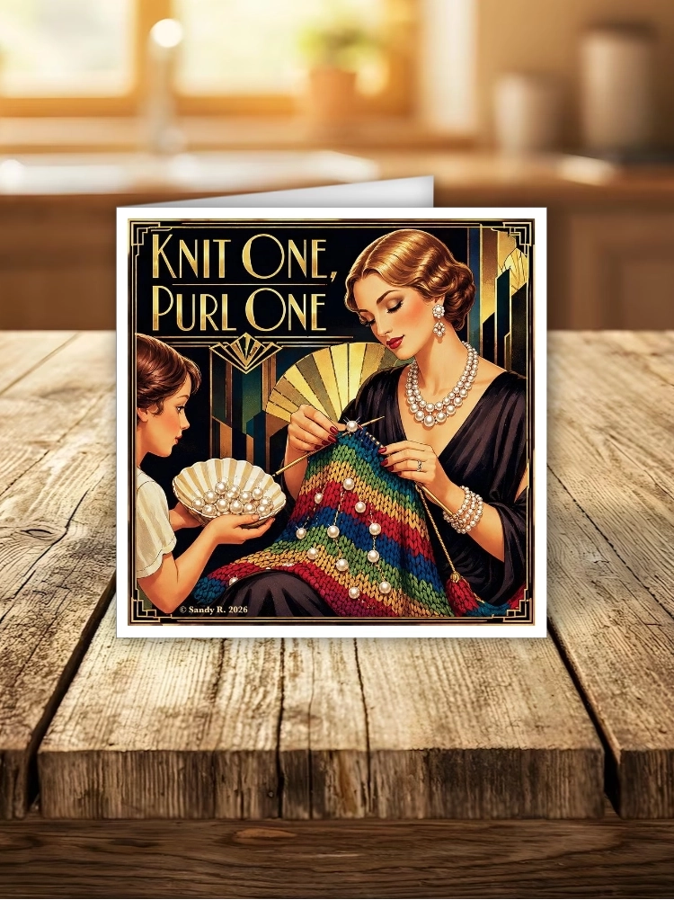Gifts - Greeting Cards - Knit One Purl One Print - Lifestyle