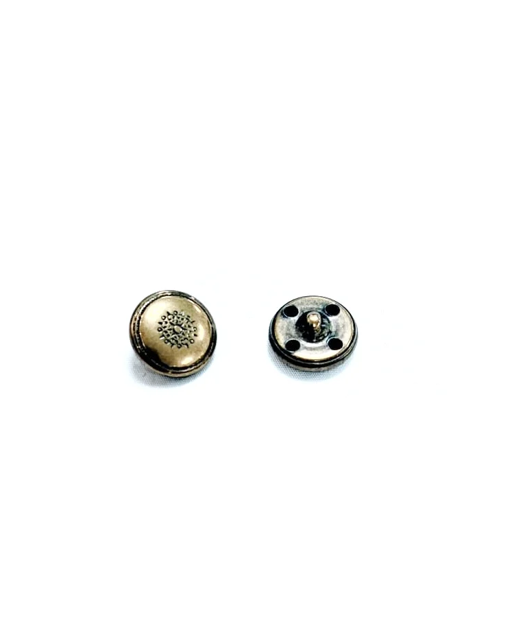 Haberdashery - Button - Gold-tone Round Sunburst Metal Shank 15mm