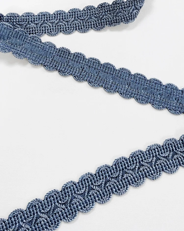 Haberdashery - Trims - Double-Edged Wave Braid - Slate Blue - 23mm Close Up