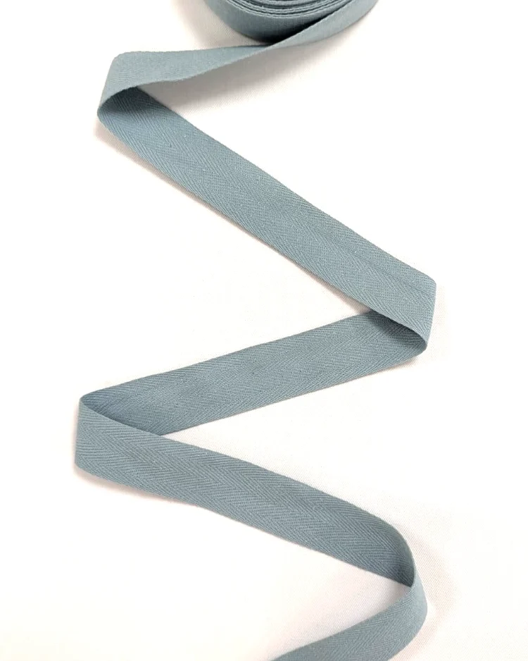 Haberdashery - Webbing - Cotton Herringbone Tape - Duck Egg Blue - 25mm