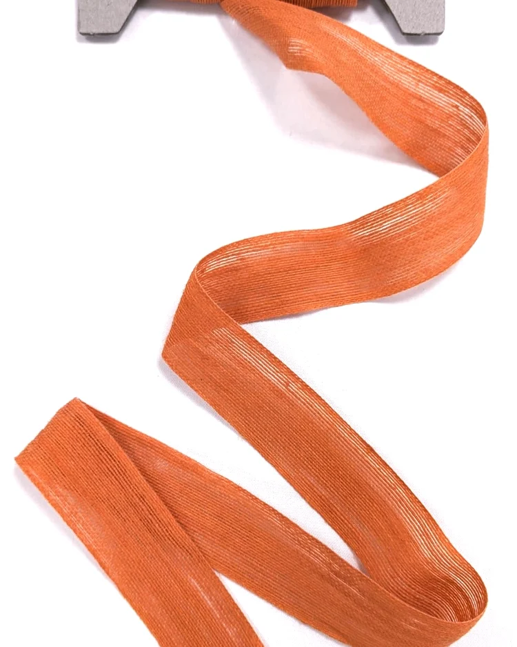 Haberdashery - Webbings - Open Weave Jute Tape - Orange Jute - 40mm