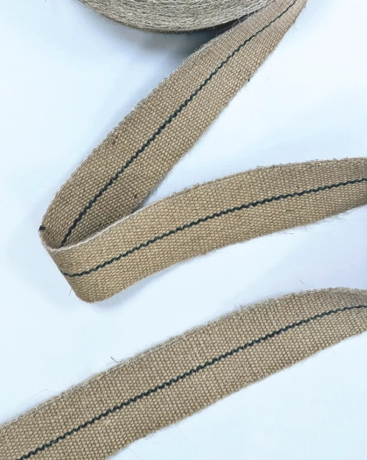 Haberdashery - Webbings - Woven Jute Webbing Tape - Natural - 55mm