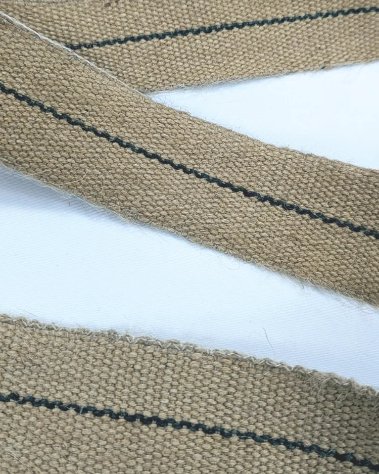 Haberdashery - Webbings - Woven Jute Webbing Tape - Natural - 55mm - Close Up