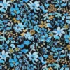 Fabrics - Cotton - Blue Floral Blossoms on Black - SC8225-2