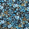 Fabrics - Cotton - Blue Floral Blossoms on Black - SC8225-2 - Overlay
