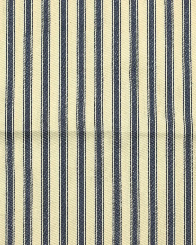 Fabrics - Cotton - Canvas Ticking Stripes 8mm with Dark Blue & Cream - OT118-DB1