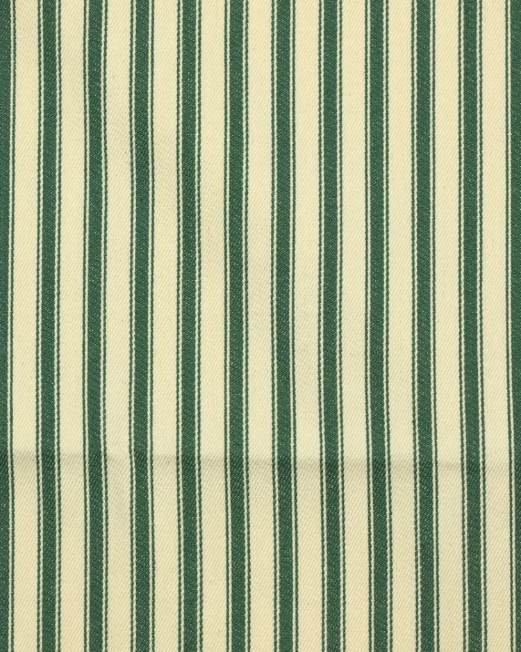 Fabrics - Cotton - Canvas Ticking Stripes 8mm with Forest Green & Cream - OT118-DG6