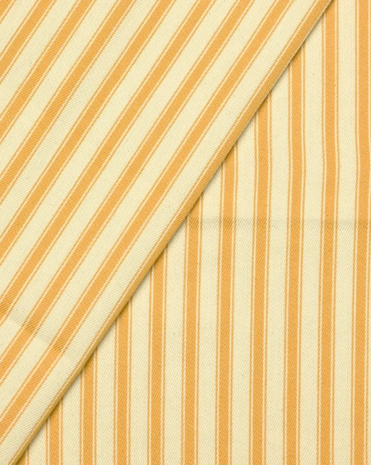 Fabrics - Cotton - Canvas Ticking Stripes 8mm with Yellow Gold & Cream - OT118-YG2 - Overlay