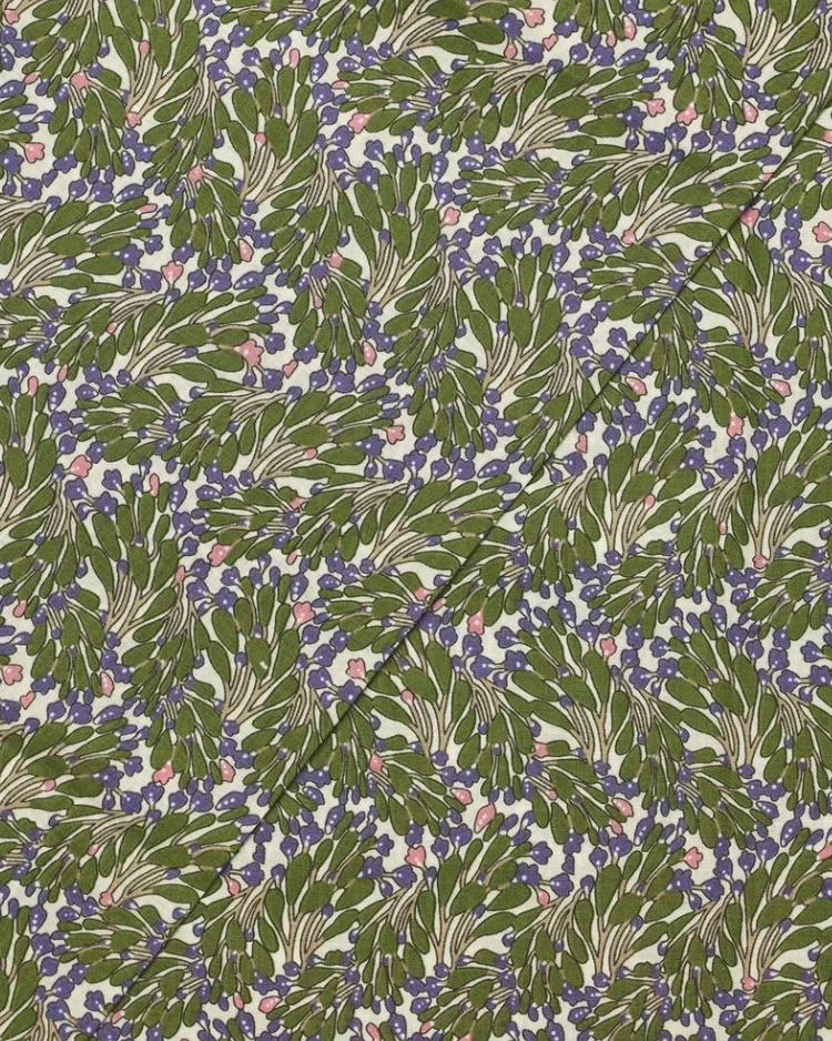 Fabrics - Cotton - Moss on Ivory - WC0238 - Overlay