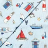 Fabrics - Cotton - Seaside Stories on Light Blue Background - ELD1028R - Overlay