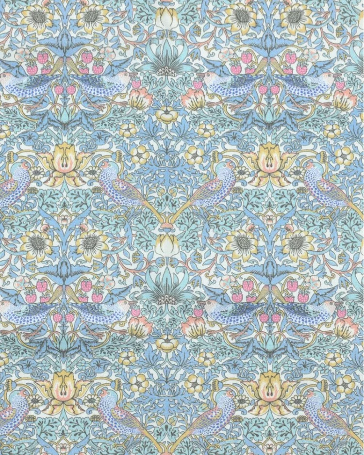 Fabrics - Cotton - Strawberry Thief Design on Cornflower - CPR120