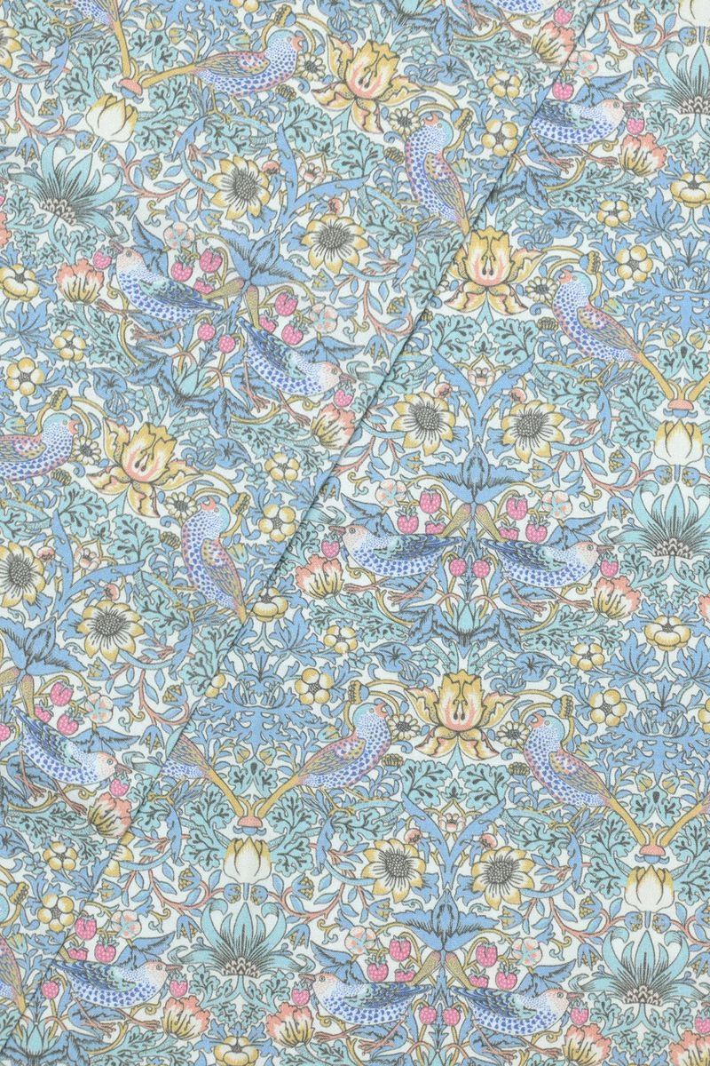 Fabrics - Cotton - Strawberry Thief Design on Cornflower - CPR120 - Overlay
