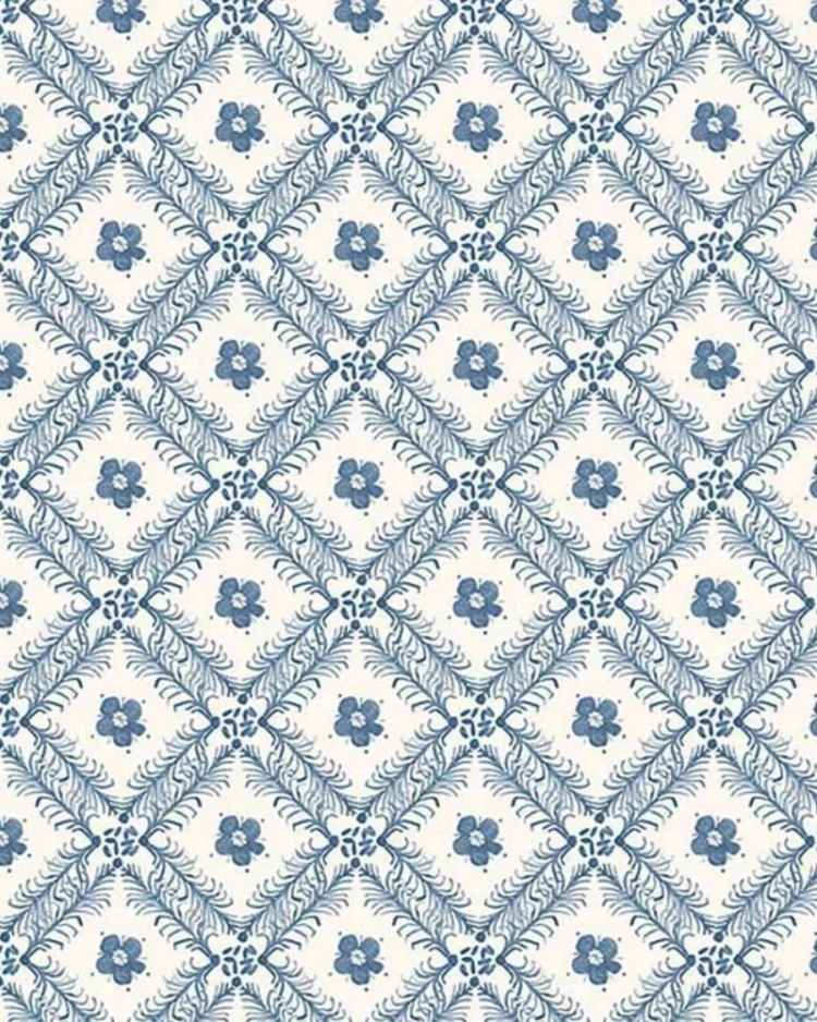 Fabrics - Cotton - Rachel Country Cottage Lattice Tiles on Cream - CD1105