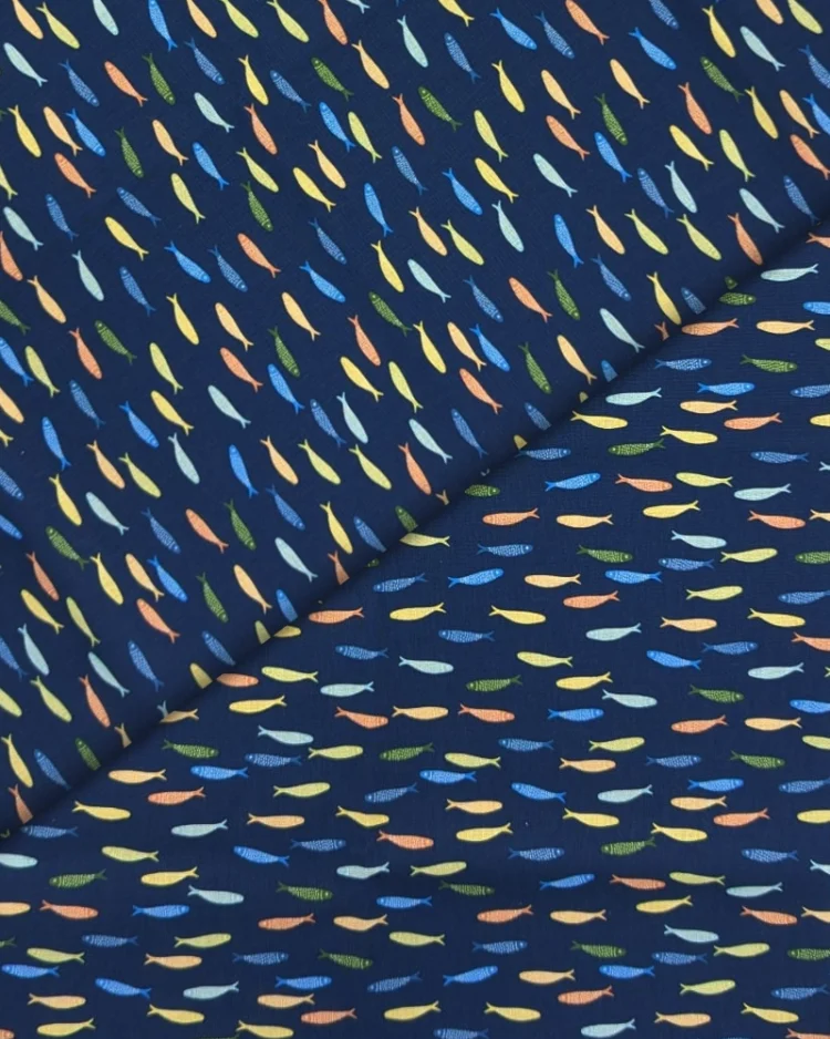 Fabrics - Cotton - Dear Stella Design - Stay Salty on Blue - STELLA-D3428 Iris - Overlay