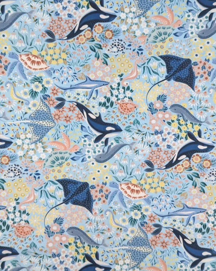 Fabrics - Cotton - Dear Stella Design - Vitamin Sea on Blue - STELLA-D3426