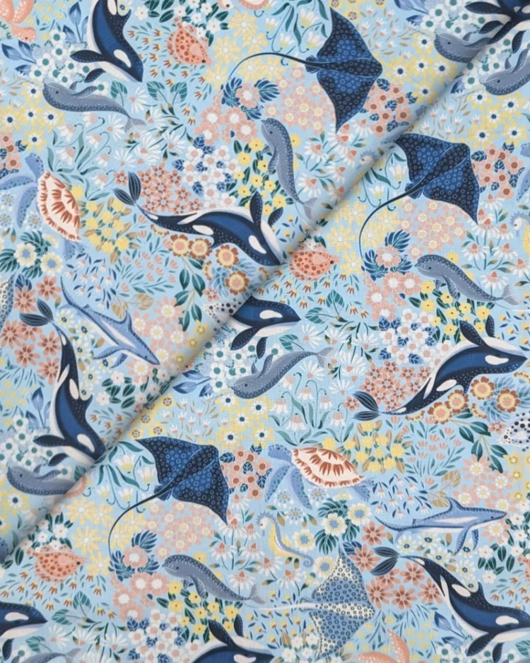 Fabrics - Cotton - Dear Stella Design - Vitamin Sea on Blue - STELLA-D3426 - Overlay