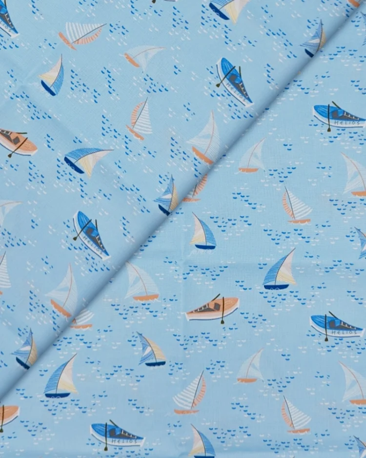 Fabrics - Cotton - Dear Stella Design - Wanderlust Seas The Day on Aqua - STELLA-D3422 - Overlay